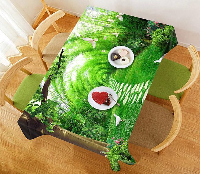 3D Birds Road Bamboos 22 Tablecloths Wallpaper AJ Wallpaper 