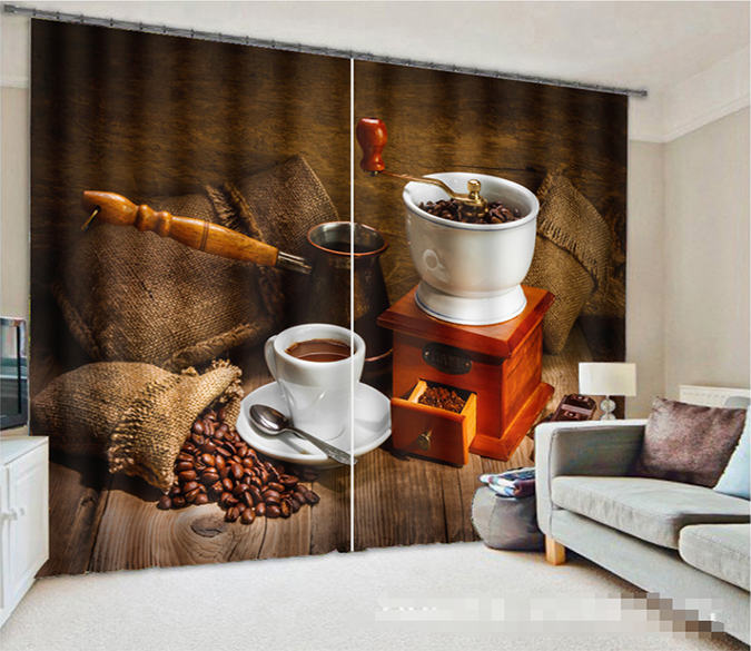 3D Coffee 1064 Curtains Drapes Wallpaper AJ Wallpaper 