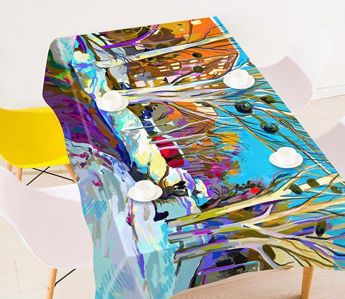 3D Town Painting 372 Tablecloths Wallpaper AJ Wallpaper 