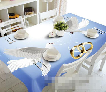 3D Brids Rings 1086 Tablecloths Wallpaper AJ Wallpaper 