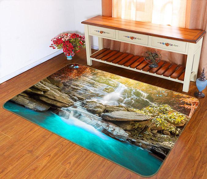 3D Steep River 230 Non Slip Rug Mat Mat AJ Creativity Home 