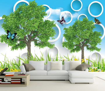 Lawn Trees And Circles Wallpaper AJ Wallpaper 