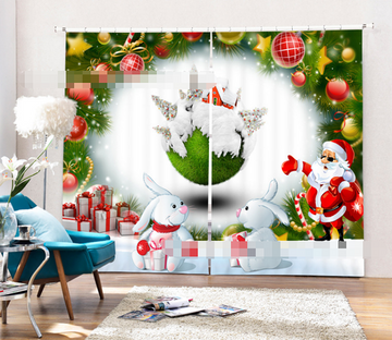 3D Santa Claus And Dolls 2092 Curtains Drapes Wallpaper AJ Wallpaper 
