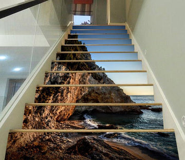 3D Sea Coast Mountain 508 Stair Risers Wallpaper AJ Wallpaper 