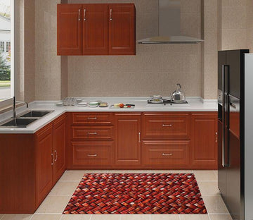 3D Bamboo Weave Kitchen Mat Floor Mural Wallpaper AJ Wallpaper 