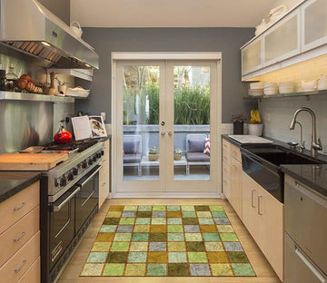 3D Color Squares Kitchen Mat Floor Mural Wallpaper AJ Wallpaper 