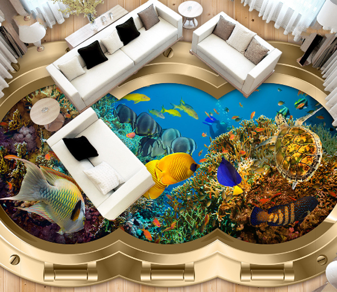 3D Window Of Ocean Floor Mural Wallpaper AJ Wallpaper 2 