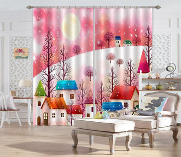 3D Snowing Village 427 Beach Curtains Drapes Wallpaper AJ Wallpaper 