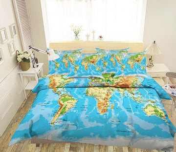 3D World Map 51 Bed Pillowcases Quilt Wallpaper AJ Wallpaper 