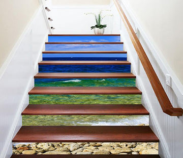 3D Sea Stone Beach 1017 Stair Risers Wallpaper AJ Wallpaper 