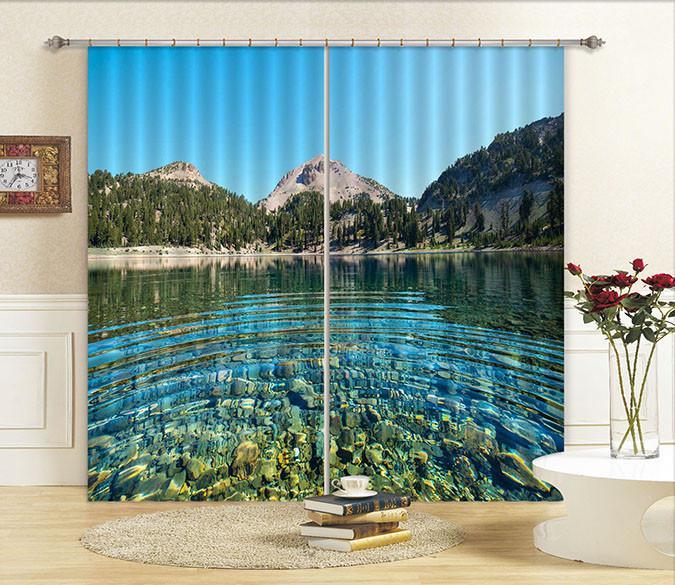 3D Clear Lake 30 Curtains Drapes Wallpaper AJ Wallpaper 