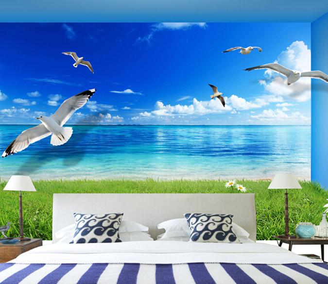 Flying Sea Gulls Wallpaper AJ Wallpaper 