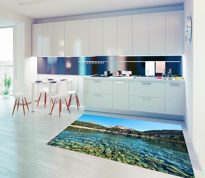 3D Clear Lake Scenery 502 Kitchen Mat Floor Mural Wallpaper AJ Wallpaper 