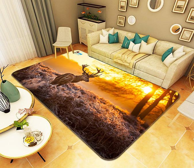 3D Sunset Deer 248 Non Slip Rug Mat Mat AJ Creativity Home 