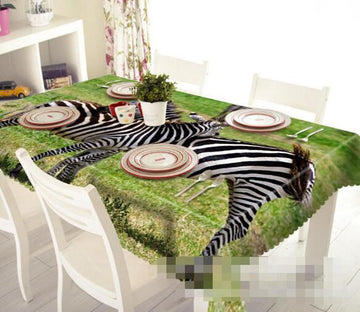 3D Grassland Zebras 1228 Tablecloths Wallpaper AJ Wallpaper 