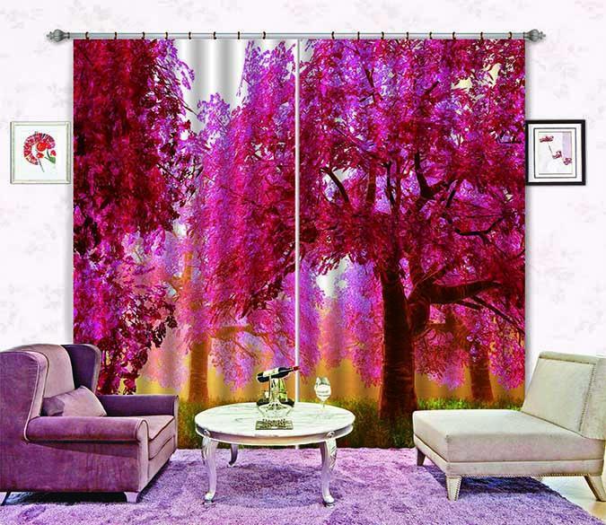 3D Red Maple Trees 681 Curtains Drapes Wallpaper AJ Wallpaper 
