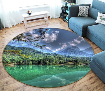3D Lake Landscape 101 Round Non Slip Rug Mat Mat AJ Creativity Home 