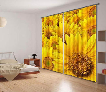 3D Bright Sunflowers 900 Curtains Drapes Wallpaper AJ Wallpaper 