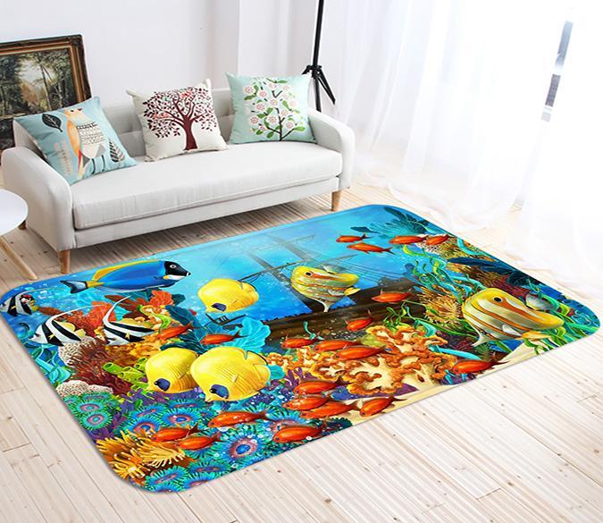 3D Bright Ocean Boat 38 Non Slip Rug Mat Mat AJ Creativity Home 