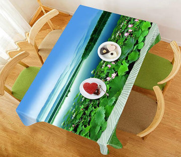 3D Lake Lotus Flowers 523 Tablecloths Wallpaper AJ Wallpaper 
