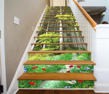 3D Forest Flowers 598 Stair Risers Wallpaper AJ Wallpaper 