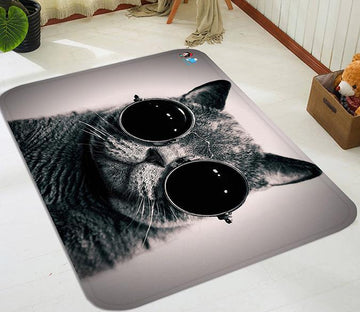 3D Wearing Glasses Cat 51 Non Slip Rug Mat Mat AJ Creativity Home 