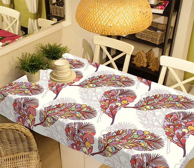 3D Colorful Feathers Pattern 451 Tablecloths Wallpaper AJ Wallpaper 
