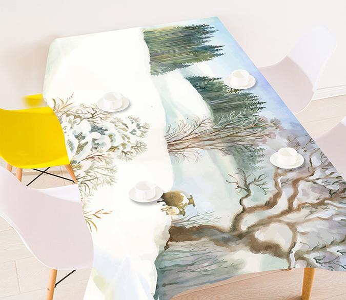 3D Snow Scenery Painting 786 Tablecloths Wallpaper AJ Wallpaper 
