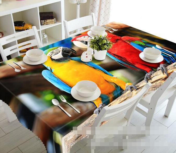 3D Colorful Parrots 1345 Tablecloths Wallpaper AJ Wallpaper 