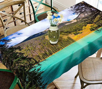 3D Green Mountain Blue Lake 531 Tablecloths Wallpaper AJ Wallpaper 
