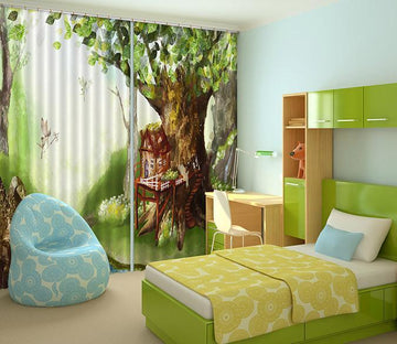 3D Elves Tree House 69 Curtains Drapes Wallpaper AJ Wallpaper 