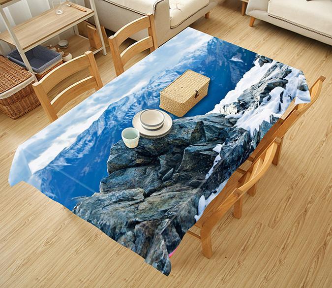 3D Snow Mountain Stones 794 Tablecloths Wallpaper AJ Wallpaper 