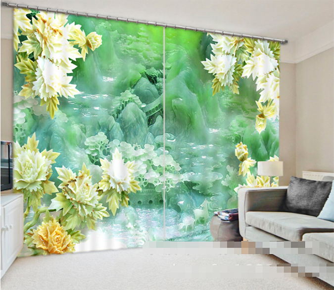 3D Flowers Carvings 941 Curtains Drapes Wallpaper AJ Wallpaper 