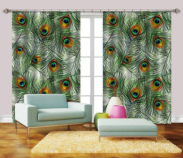 3D Peacock Tail Feathers 2348 Curtains Drapes Wallpaper AJ Wallpaper 