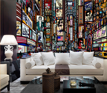 Colorful Billboards Wallpaper AJ Wallpaper 