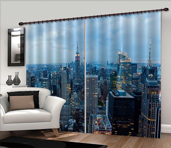 3D Dusk New York 226 Curtains Drapes Wallpaper AJ Wallpaper 