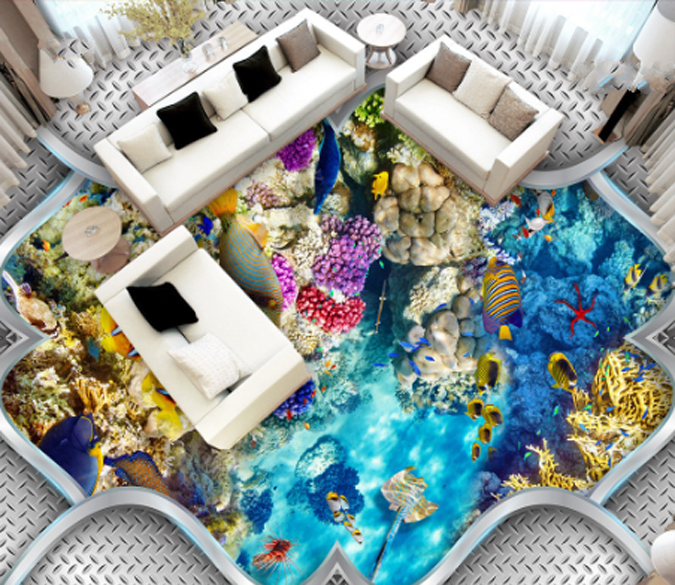3D Bright Beautiful Sea Floor Mural Wallpaper AJ Wallpaper 2 