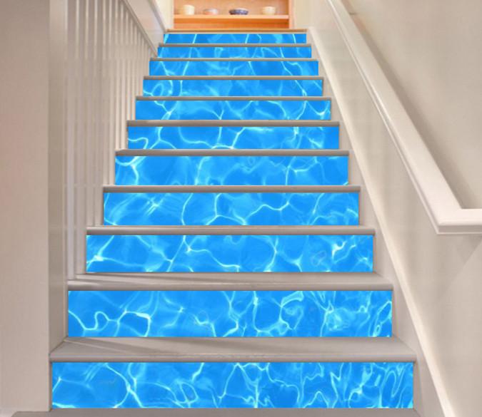 3D Sea Sparkling Water 799 Stair Risers Wallpaper AJ Wallpaper 