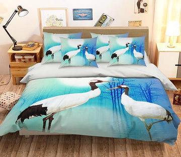 3D Lake Crane 243 Bed Pillowcases Quilt Wallpaper AJ Wallpaper 