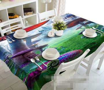 3D Grassland Castle Mushrooms 896 Tablecloths Wallpaper AJ Wallpaper 
