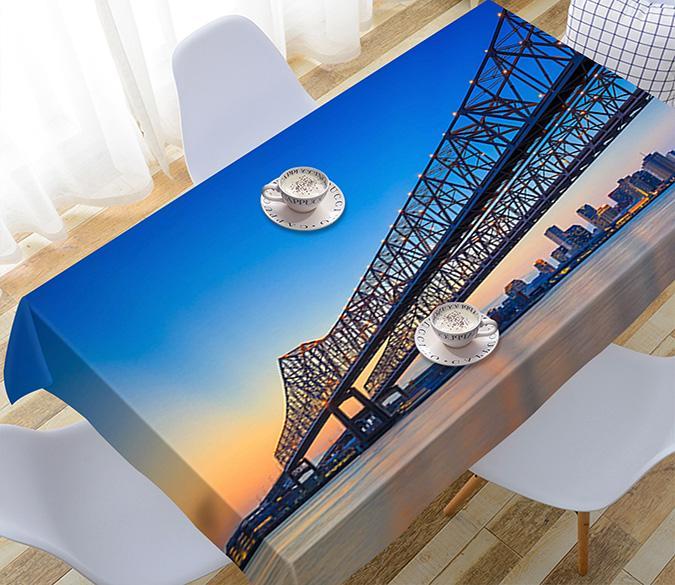 3D Sunset City Bridge 326 Tablecloths Wallpaper AJ Wallpaper 
