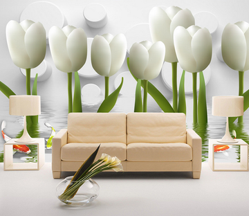 Fresh White Tulips Wallpaper AJ Wallpaper 