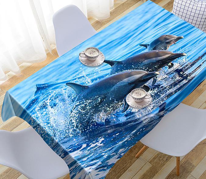 3D Ocean Dolphins 678 Tablecloths Wallpaper AJ Wallpaper 