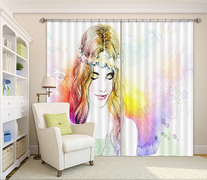 3D Pretty Girl 104 Curtains Drapes Wallpaper AJ Wallpaper 