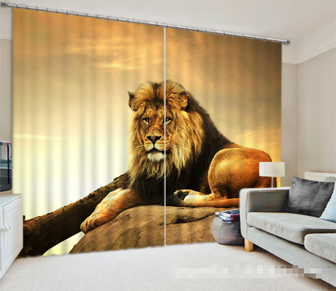 3D Lion 1067 Curtains Drapes Wallpaper AJ Wallpaper 