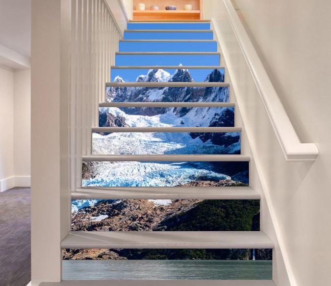 3D Snow Mountains 497 Stair Risers Wallpaper AJ Wallpaper 