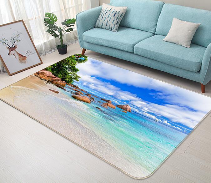 3D Coast Stone Landscape 229 Non Slip Rug Mat Mat AJ Creativity Home 