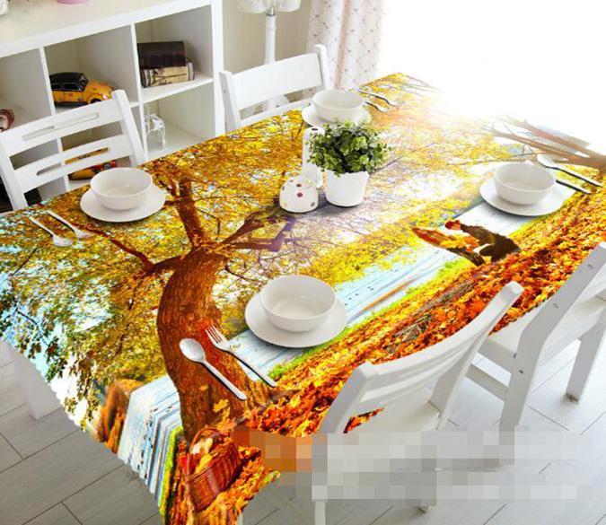 3D Tree Fallen Leaves 1493 Tablecloths Wallpaper AJ Wallpaper 