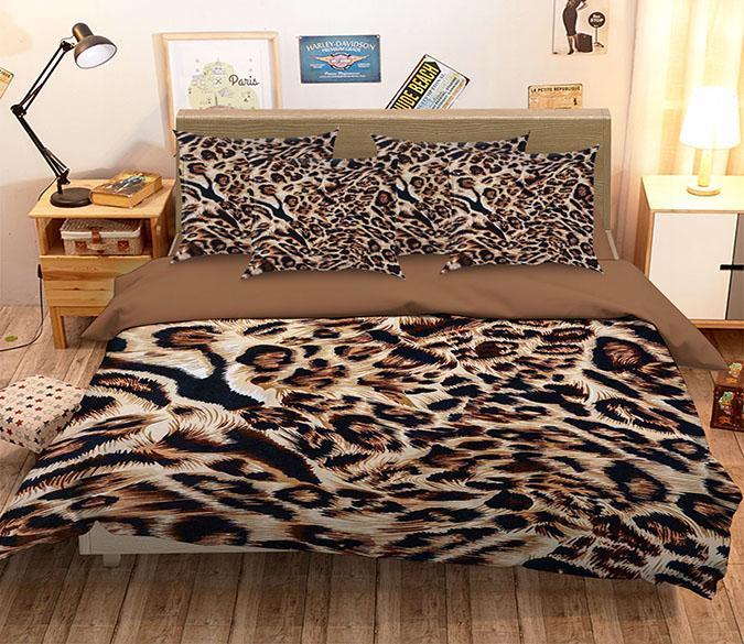 3D Leopard Fur Pattern 262 Bed Pillowcases Quilt Wallpaper AJ Wallpaper 