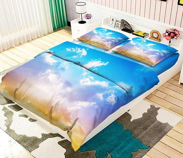 3D Bright Blue Sky 3 Bed Pillowcases Quilt Wallpaper AJ Wallpaper 